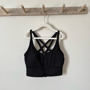 Balance Athletica Front Zip Sports Bra in Black Size XS